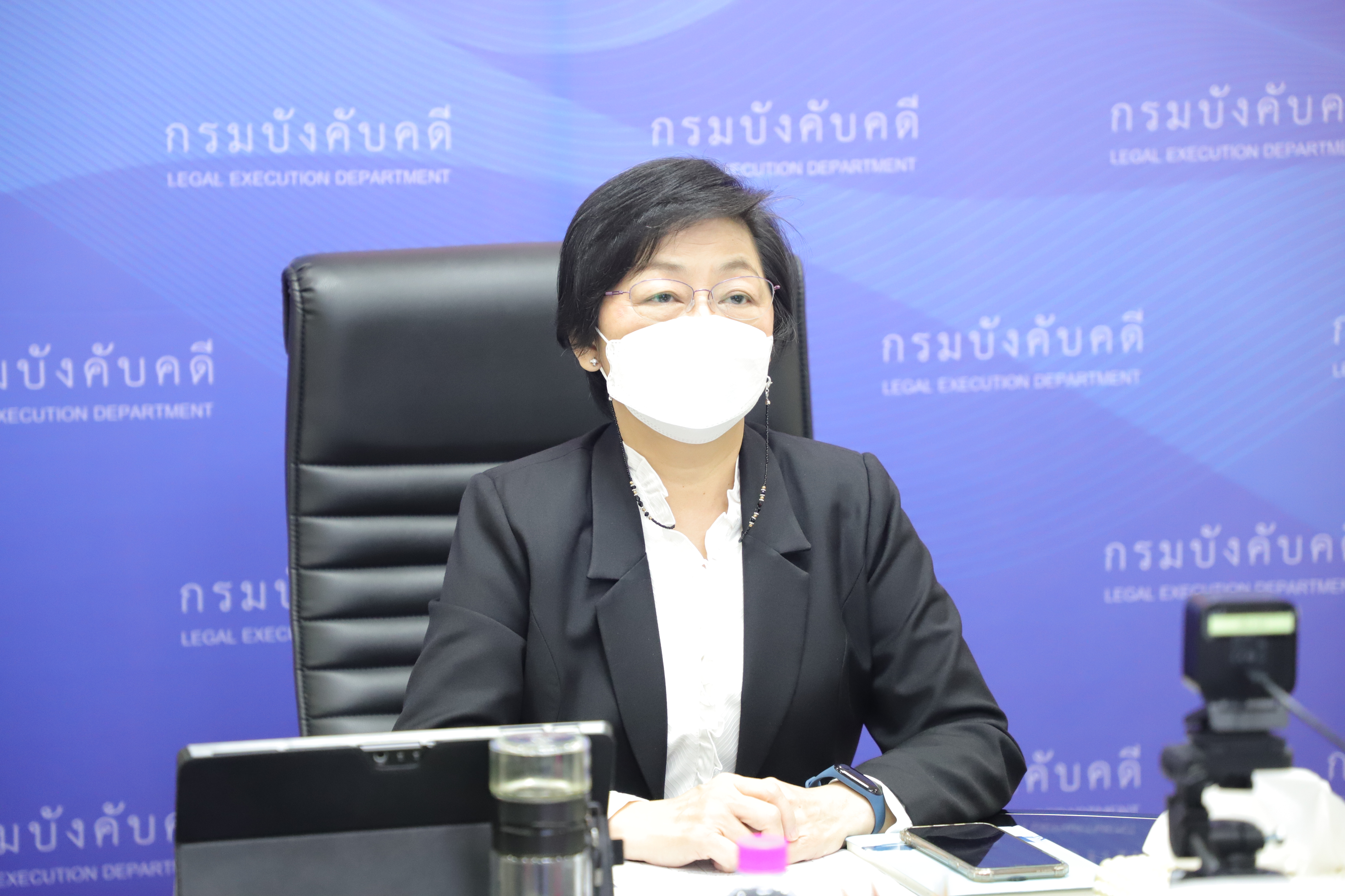 กรมบังคับคดี ร่วมประชุมผู้บริหารกระทรวงยุติธรรม ครั้งที่ 21/2564 ผ่านระบบการประชุมทางไกล (VDO Conference)